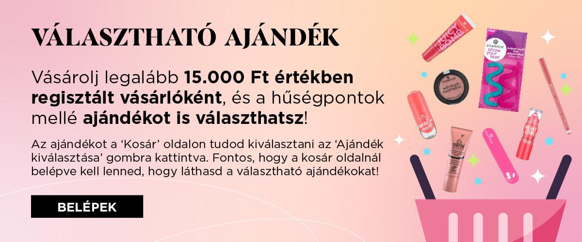Választható ajándékok, essence, catrice, stb.